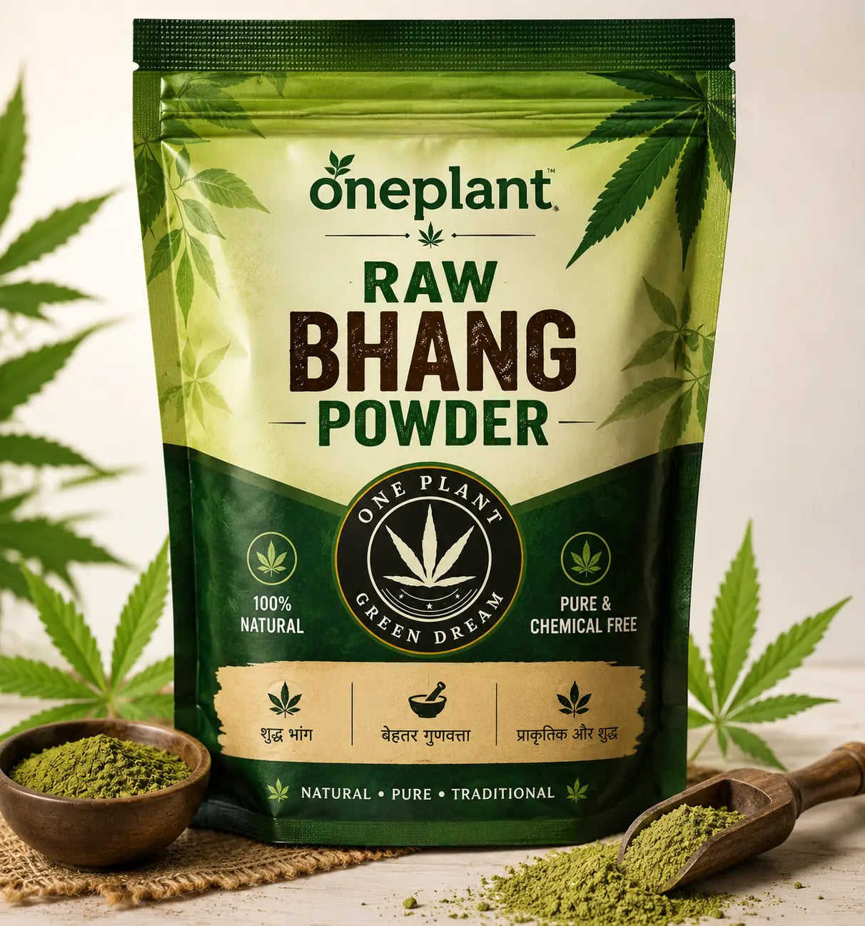 Raw bhang powder
