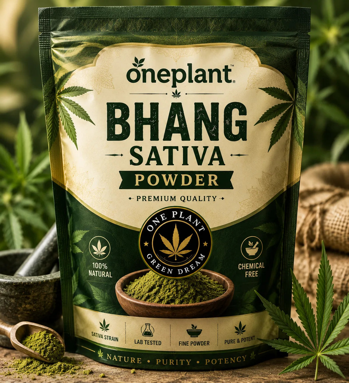 Bhang sativa powder